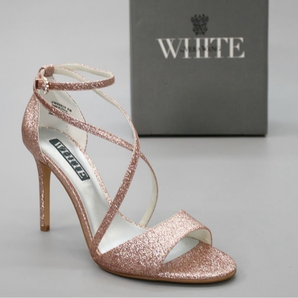 White By Vera Wang Rose Gold Heels